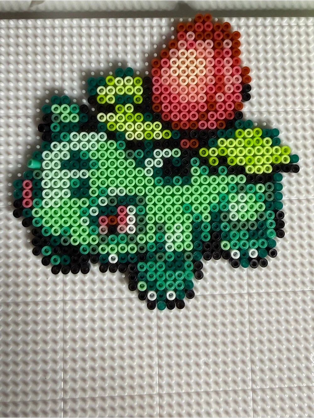 Handmade Green and Yellow Pixel Art Ivysaur Magnet